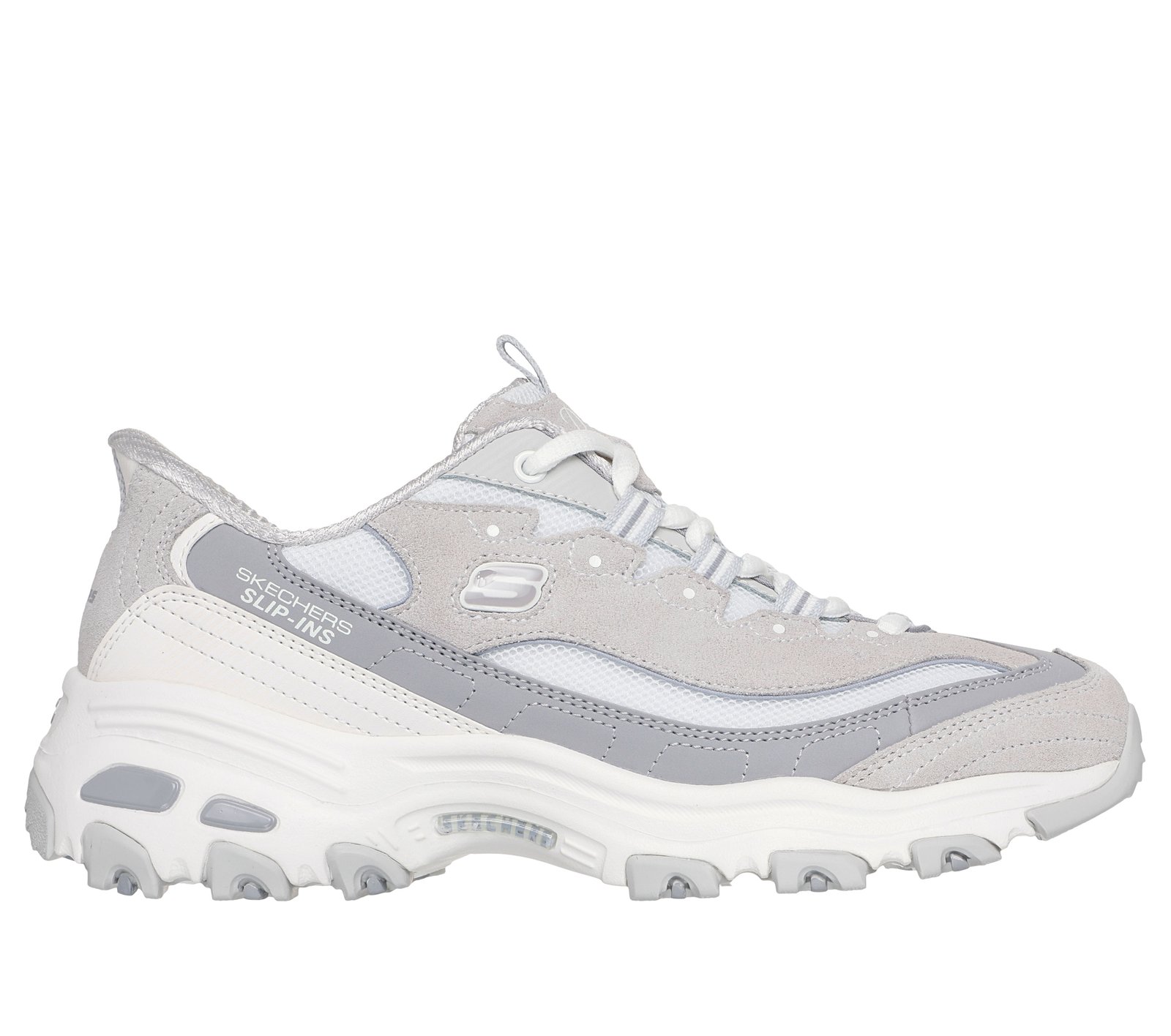 Skechers Slip-ins: D'Lites - Vintage Haze - WHITE / GRAY