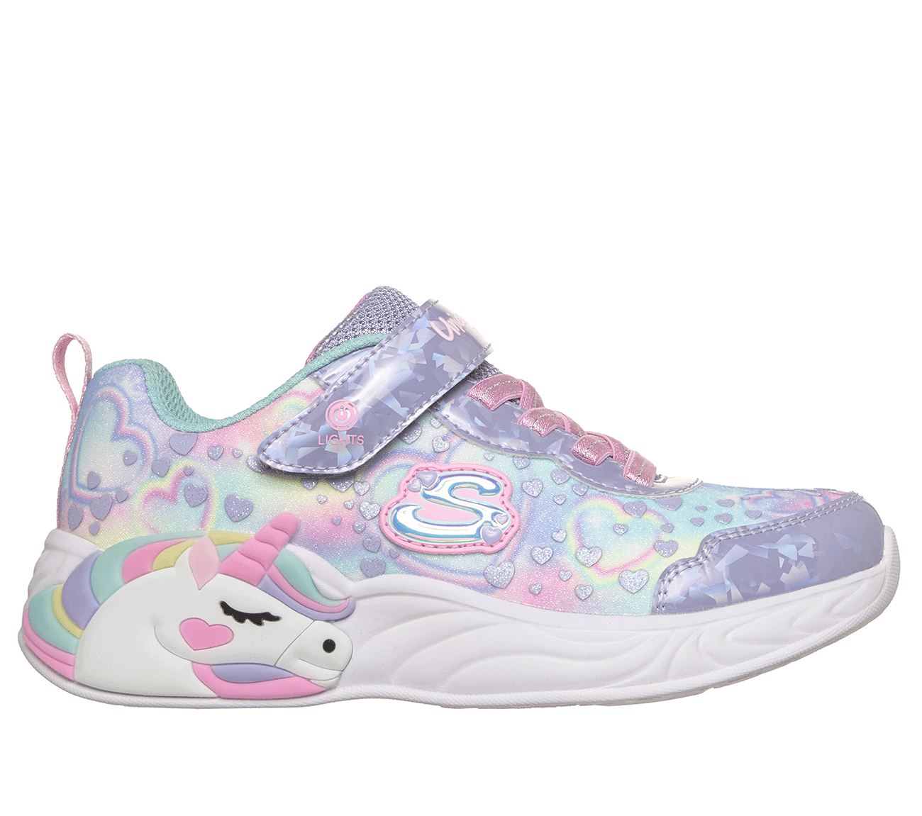 unicornです。 S-Lights: Unicorn Dreams - Heart Sparkles - LAVENDER / MULTI