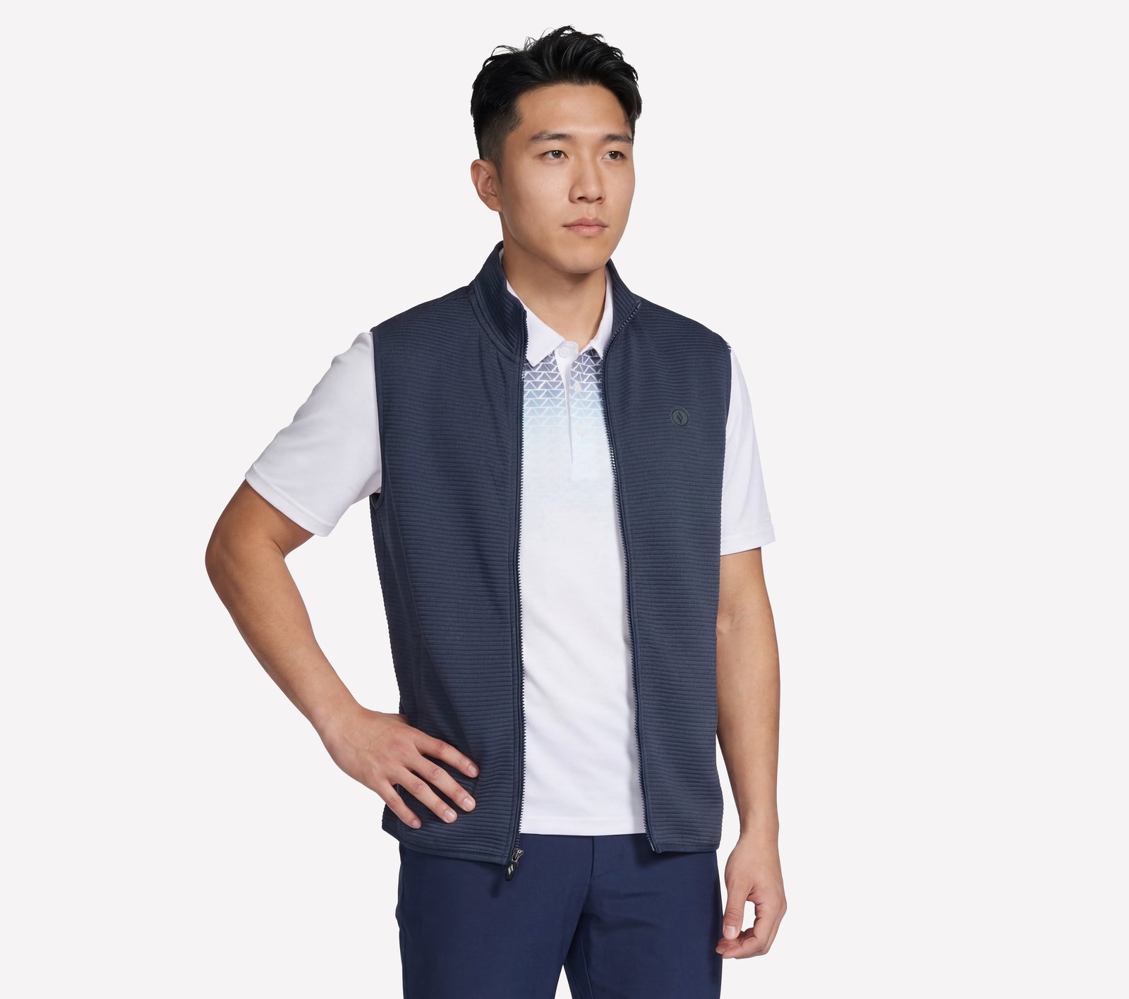 メンズウェア 1piu1uguale3 GOLF G KNIT VEST MESSAGGIO Men's Brown Intarsia Knit Vest - Macade Golf