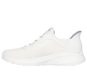 SKECHERS SLIP-INS: BOBS SPORT SQUAD CHAOS- Daily Hype, OFF WHITE Footwear Left View