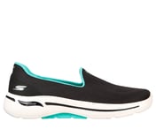 GO WALK ARCH FIT - IMAGINED, BLACK/TURQUOISE Footwear Lateral View