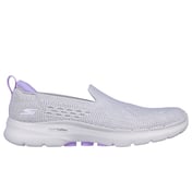 GO WALK 6 - VALERIE, GREY/LAVENDER Footwear Lateral View