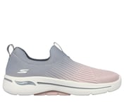 GO WALK ARCH FIT -OCEAN VIBES, GREY/PINK Footwear Lateral View
