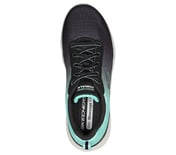 GO WALK MASSAGE FIT, BLACK/TURQUOISE Footwear Top View
