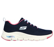 ARCH FIT-COMFY WAVE, NAVY/HOT PINK Footwear Lateral View