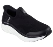 Skechers Slip-ins Relaxed Fit&reg;: D'Lux Walker - Homebound, BLACK/WHITE Footwear Lateral View