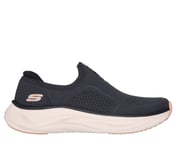 SKECH CLOUD - SOFT SERENITY, BLACK/CORAL Footwear Lateral View