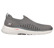 GO WALK 6, GREY/RED Footwear Lateral View