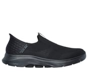 SKECHERS SLIP-INS: GO WALK 7 - EASY ON 2, BLACK Footwear Lateral View