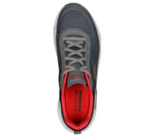 GO RUN SWIRL TECH - MOTION, GREY/RED Footwear Top View