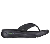 GO WALK ARCH FIT SANDAL-OFFSH, BLACK/LIME Footwear Lateral View