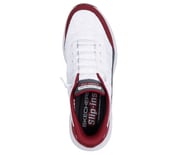 CONTOUR FOAM - COZY FIT, WHITE/BURGUNDY Footwear Top View