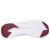 CONTOUR FOAM - COZY FIT, WHITE/BURGUNDY Footwear Bottom View
