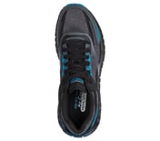 SKECHERS MONSTER EVO - DEVOLV, BLACK/GUNMETAL/BLUE Footwear Top View