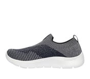 GO WALK FLEX, CHARCOAL/NAVY Footwear Left View