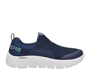 GO WALK FLEX, NAVY/AQUA Footwear Lateral View