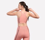 CHEST BRANDING CLEAN FINISH SPORT BRA, PURPLE/YELL