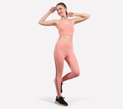 CHEST BRANDING CLEAN FINISH SPORT BRA, PURPLE/YELL