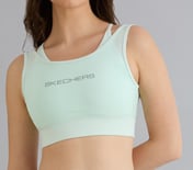 MESH OVERLAY SPORTS BRA, YELLOW/BLUE