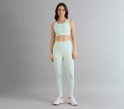 MESH OVERLAY SPORTS BRA, YELLOW/BLUE