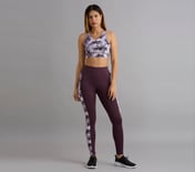 HIGH IMPACT AOP SPORTS BRA, WHITE/TURQ/PURPLE