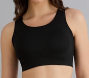 BONDED CRISS CROSS BACK BRA, BLACK
