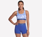 SKECHERS PACE BRA PRINTED, LIGHT BLUE/LAVENDER