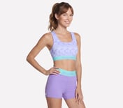 SKECHERS PACE BRA PRINTED, TEAL/PURPLE