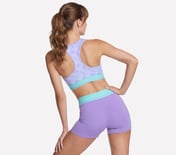 SKECHERS PACE BRA PRINTED, TEAL/PURPLE