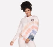 BOBS CRESCENT TIE DYE HOODIE, PINK