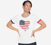 BOBS FLAG HEART RINGER T-SHIRT, WWWHITE