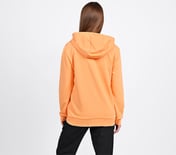 WOMENS BASIC FRONT OPEN HOODIE, WHITE/GREY ORANGE