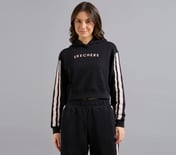 CONSTRAST TAPE HOODED SWEATSHIRT, BLACK