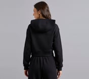 CONSTRAST TAPE HOODED SWEATSHIRT, BLACK