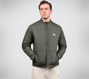 PUFFER FZ JACKET, CHOCOLATE/GREEN Apparel Lateral View