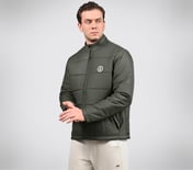 PUFFER FZ JACKET, CHOCOLATE/GREEN Apparel Top View