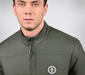 PUFFER FZ JACKET, CHOCOLATE/GREEN Apparel Right View