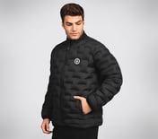 PUFFER FZ JACKET WITH ZIPPER, BLACK/CHARCOAL/BLUE Apparel Bottom View