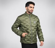 PUFFER FZ JACKET WITH ZIPPER, OOLIVE Apparel Bottom View