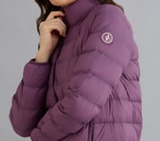 PUFFER FZ JACKET, WHITE/PINK/PERIWINKLE