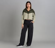 COLOR BLOCKED JACKET, BROWN/OLIVE