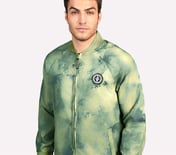 OASIS SMOKE BOMBER JACKET, LIGHT GREY/GREEN Apparel Left View