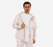 MENS PRINTED ENGINEERED JACKET, GUN METAL/PURPLE