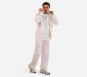 MENS PRINTED ENGINEERED JACKET, GUN METAL/PURPLE