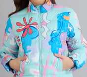 DOODLE PUFFER JACKET, H.PINK/ORANGE