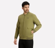 RIB TIPPING VARSITY JACKET, BROWN/SAGE