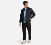 SKECHERS APPLIQUE PUFFER JACK, BLACK