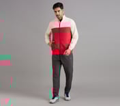 COLOR BLOCK PICKLEBALL WINDBREAKER, GRAY/RED