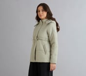 QUILTED WAIST CINCHED JACKET, YELLOW/BLUE