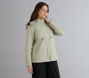 QUILTED WAIST CINCHED JACKET, YELLOW/BLUE